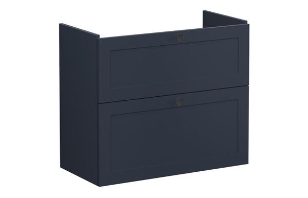 VitrA Root Classic 80cm 2 Drawer Slim Washbasin Unit - Matt Dark Blue